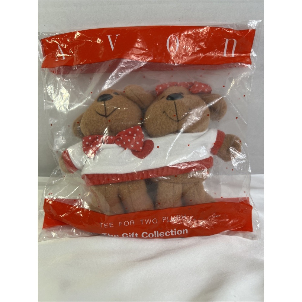 TEE FOR TWO PLUSH Avon Vintage Gift Collection Siamese 6" Bear Set SEALED NEW
